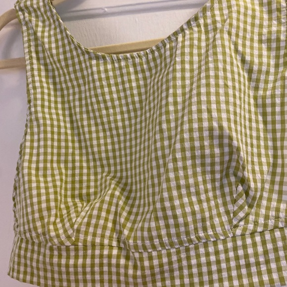 Light Green Gingham Top, Size XS, Like New, - Picture 10 of 12